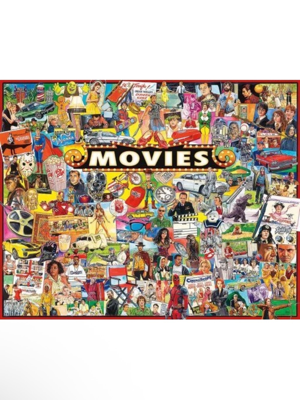 White Mountain Movies Collage Puzzle - Bright Multicolor Art